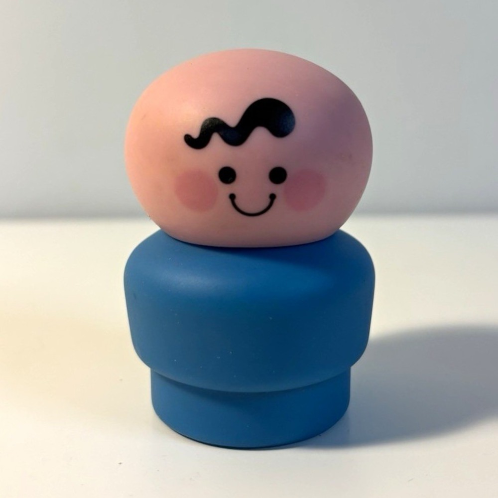 Fisher-Price Little People Baby Figure 1992 Vintage Blue Body Pink Head